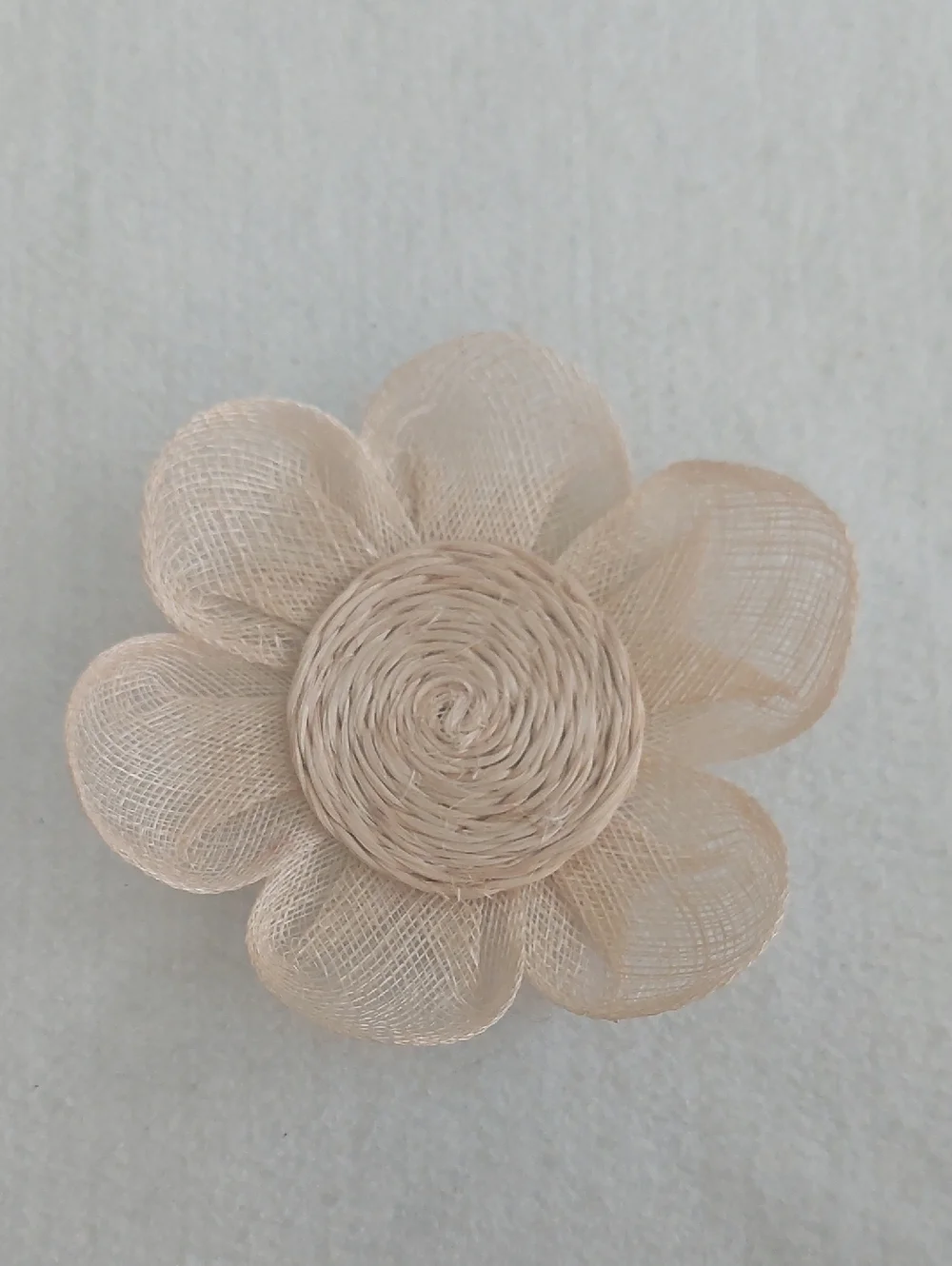 Vintage Woven Abaca Fiber and Sinamay Flower Coasters - Set of 6 NWOT